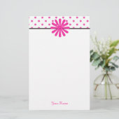 Papeterie Belle, girly rose pois personnalisation (Debout devant)