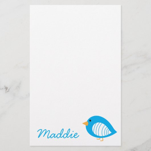 Papeterie Belle illustration d'oiseau coloré (Devant)
