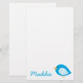 Papeterie Belle illustration d'oiseau coloré (Devant / Derrière)