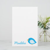 Papeterie Belle illustration d'oiseau coloré (Debout devant)