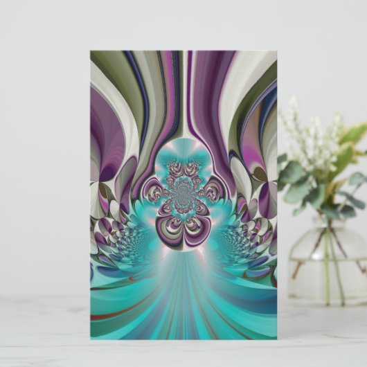 Papeterie Belle impression Angélique Purple et Cyan Abstrait (Debout devant)