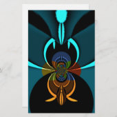 Papeterie Belle impression Cyan Abstrait Art (Devant / Derrière)