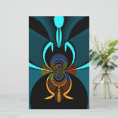 Papeterie Belle impression Cyan Abstrait Art (Debout devant)