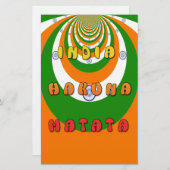 Papeterie Belle Inde couleurs drapeau national Hakuna Matata (Devant / Derrière)