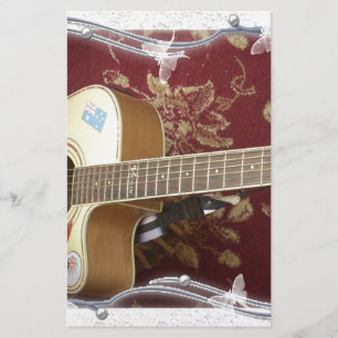 Papeterie Belle jolie guitare Vintage sur le Motif Africain