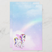 Papeterie Belle licorne avec Rainbow Mane & Tail (Devant / Derrière)