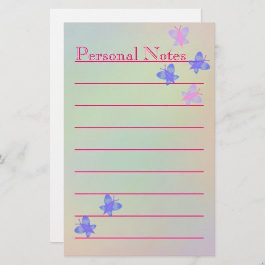 Papeterie Belle note en pastel mignonne d'école de fille de (Devant / Derrière)