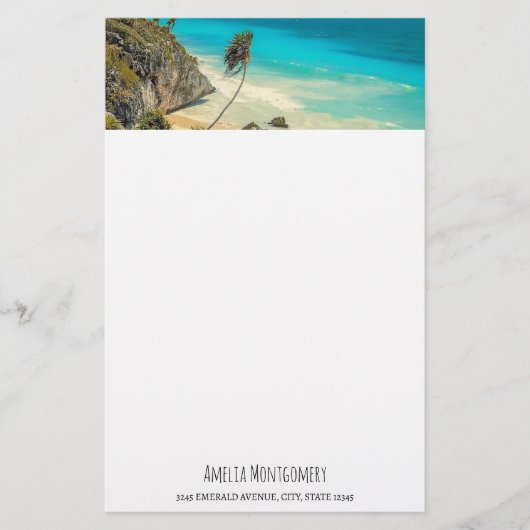 Papeterie Belle plage de sable Paradis tropical (Devant)