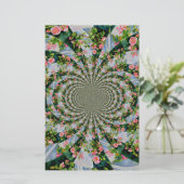 Papeterie Belle roses roses rouges rétro aquarelle fleurie (Debout devant)