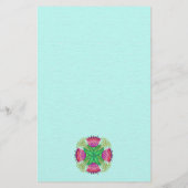 Papeterie Belles fleurs Boho Style rose sur Aqua (Dos)