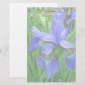 Papeterie belles fleurs d'iris bleu (Devant / Derrière)