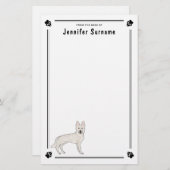 Papeterie Berger Suisse blanc GSD mignon chien avec texte (Devant / Derrière)