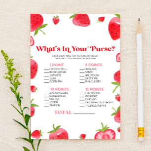 Papeterie Berry fraise ce qui est dans le jeu de Baby shower