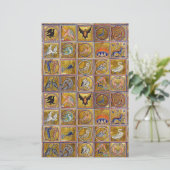 PAPETERIE BESTIAIRE MÉDIÉVAL, ANIMAUX FANTASTIQUES, ROUGE D' (Debout devant)