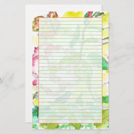 Papeterie Beurre des abeilles Bleu Vert (Devant / Derrière)