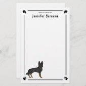 Papeterie Bi-Black berger allemand Chien GSD avec texte pers (Devant / Derrière)