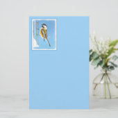 Papeterie Bickadee sur la peinture d'alimentation - Oiseaux (Debout devant)