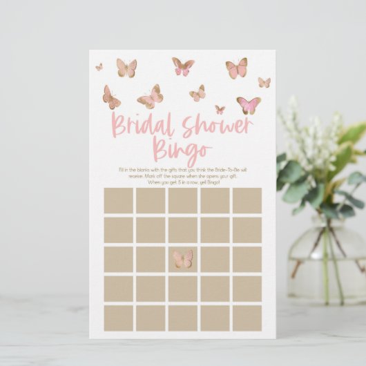 Papeterie Bingo à thème rose Fête des mariées Jeu (Debout devant)