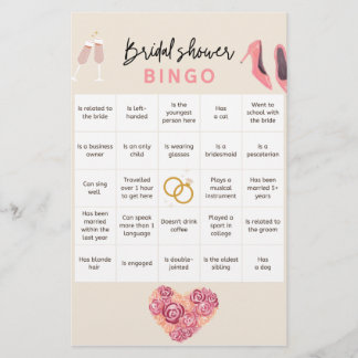 Papeterie Bingo de douche de mariée