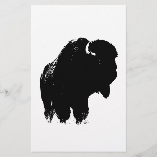 Papeterie Bison de bison noir et blanc Pop Art (Devant)