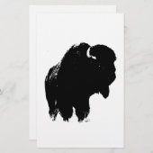Papeterie Bison de bison noir et blanc Pop Art (Devant / Derrière)