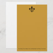 Papeterie Black and Gold Fleur de Lis (Devant / Derrière)