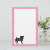 Papeterie Black Carlin Chien Cartoon Mops Pink Love Motif de (Debout devant)