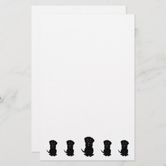 Papeterie Black Labrador Dog Design (Devant / Derrière)