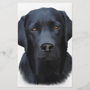Papeterie Black Labrador Dog Water Couleur Art Peinture