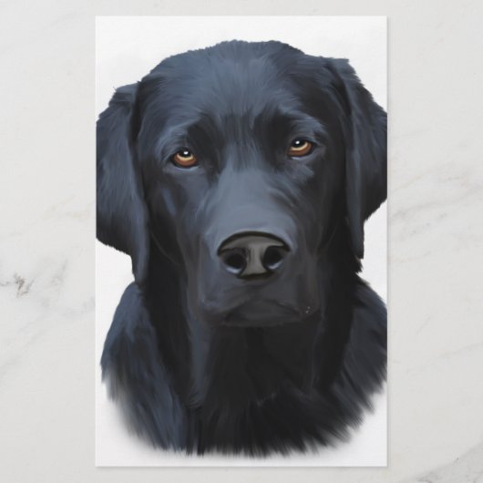 Papeterie Black Labrador Dog Water Couleur Art Peinture (Devant)
