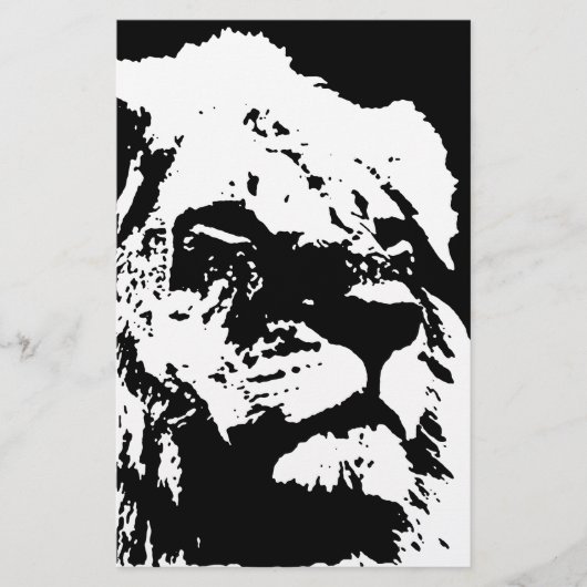 Papeterie Black & white lion pop art (Devant)
