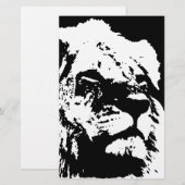 Papeterie Black & white lion pop art (Devant / Derrière)
