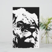 Papeterie Black & white lion pop art (Debout devant)