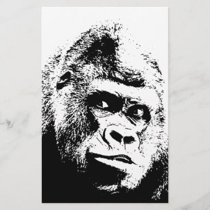 Papeterie Black White Pop Art Gorilla