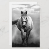 Papeterie Black White Runse Horse Freedom (Devant / Derrière)