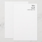 Papeterie Blanc clair minimaliste moderne (Devant / Derrière)
