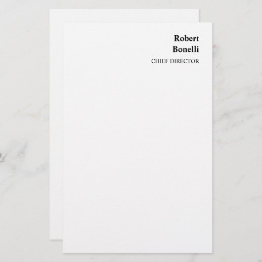 Papeterie Blanc clair minimaliste moderne (Devant / Derrière)