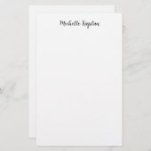Papeterie Blanc clair Simple Nom moderne Modifier Calligraph (Devant / Derrière)