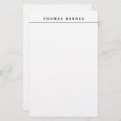 Papeterie Blanc Minimaliste Classique Élégant Simple (Devant / Derrière)