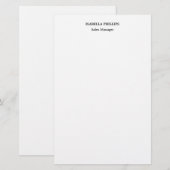 Papeterie Blanc Minimaliste Créatif Simple Professionnel (Devant / Derrière)