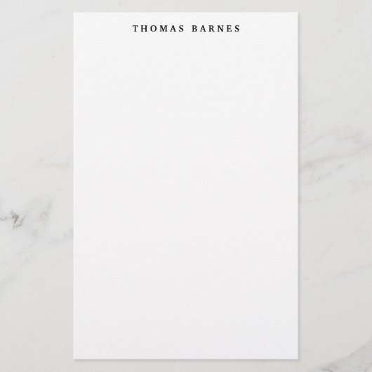 Papeterie Blanc Minimaliste Élégant Classique Simple (Devant)