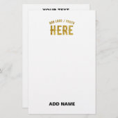 PAPETERIE BLANC PERSONNALISABLE MODERNE DE MARQUE VÉRIFIÉE É (Devant / Derrière)