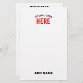 PAPETERIE BLANC PERSONNALISABLE MODERNE DE MARQUE VÉRIFIÉE S (Devant / Derrière)