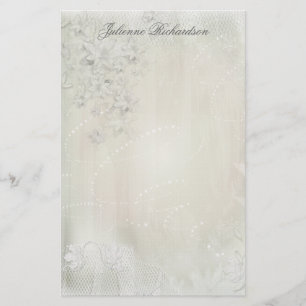 Papeterie Blanc vintage sur papier à papier à lettres blanc
