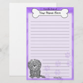 Papeterie blanche de Kawaii Puli (Devant / Derrière)