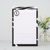 Papeterie blanche noire avec le monogramme (Debout devant)