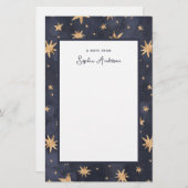 Papeterie Bleu céleste avec Faux Gold Stars (Devant / Derrière)
