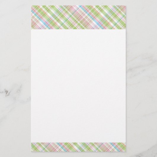 Papeterie Bleu clair Vert Doux Clouet rose Plaid Motif (Devant)
