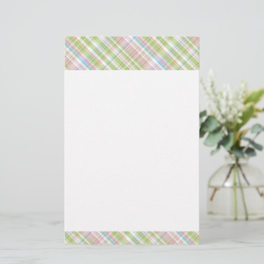 Papeterie Bleu clair Vert Doux Clouet rose Plaid Motif (Debout devant)