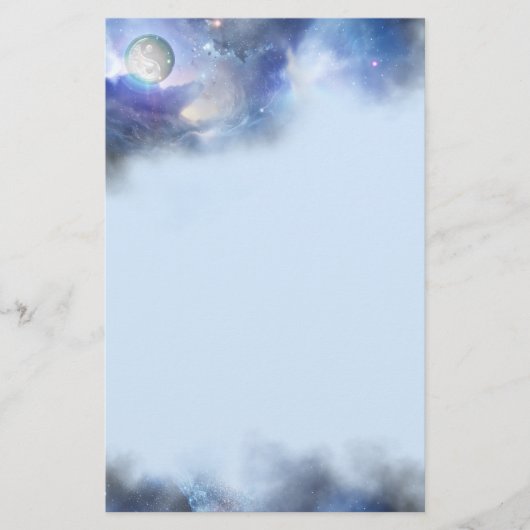 Papeterie Bleu cosmique Yin Yang (Devant)
